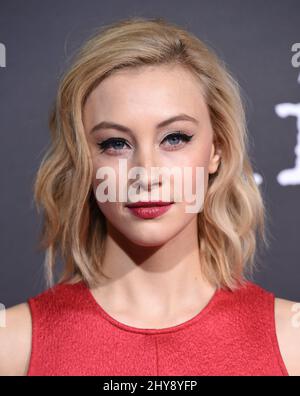 Sarah Gadon attending the premiere of Hulu's '11.22.63' Premiere, held at the Bruin Theatre in Los Angeles, California. Stock Photo