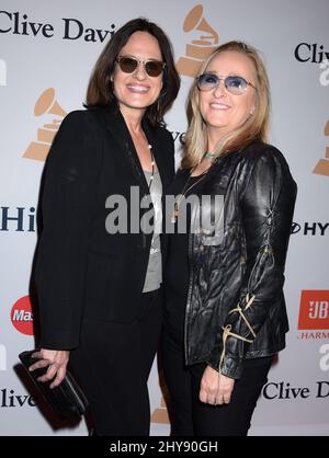 Melissa Etheridge and Linda Wallem attends the 2016 Pre-GRAMMY Gala and Salute to Industry Icons honoring Irving Azoff at The Beverly Hilton Hotel in Beverly Hills, Los Angeles, CA, USA on February 14, 2016. Stock Photo