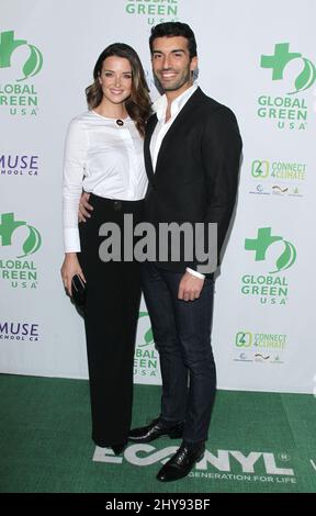 Emily Foxler and Justin Baldoni arrives at the Global Green 13th annual