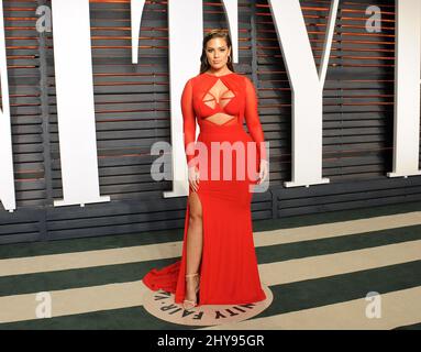 Ashley Graham arrives at the Vanity Fair Oscar Party in Beverly Hills, Los Angeles, CA, USA, February 28, 2016. Stock Photo