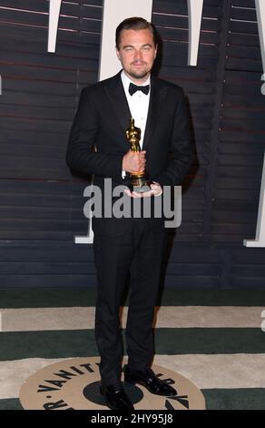 Leonardo DiCaprio attending the 2016 Vanity Fair Oscar Party held at Wallis Annenberg Center for the Performing Arts in Los Angeles, California. Stock Photo