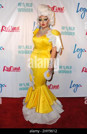 Kim Chi attends RuPaul's Drag Race Season 8 Premiere held at the Mayan Theater Stock Photo