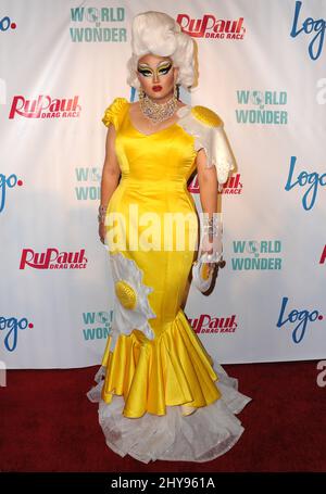 Kim Chi attends RuPaul's Drag Race Season 8 Premiere held at the Mayan Theater Stock Photo