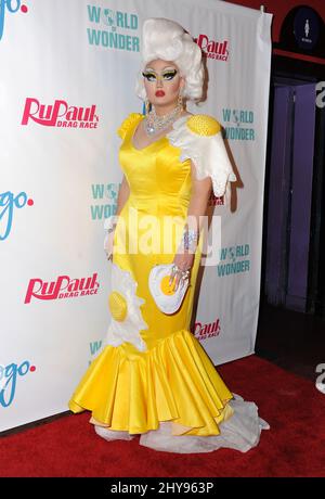 Kim Chi attends RuPaul's Drag Race Season 8 Premiere held at the Mayan Theater Stock Photo