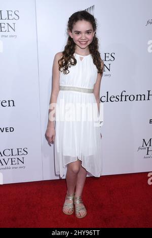 Hannah Alligood attending the 'Miracles From Heaven' Los Angeles Premiere held at the ArcLight Cinemas Hollywood, March 9, 2016 Hollywood, Ca. Stock Photo