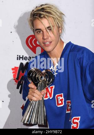 Justin Bieber attends the iHeartRadio Music Awards at The Forum on