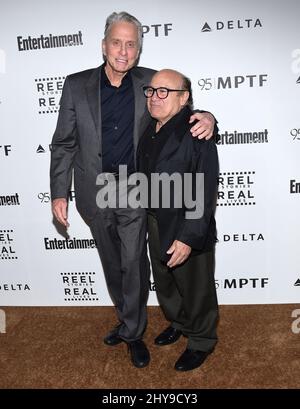 Michael Douglas & Danny DeVito arrives at the 5th Annual Reel Stories, Real Lives Benefit at Milk Studios on Thursday, April 7, 2016, in Los Angeles. Stock Photo