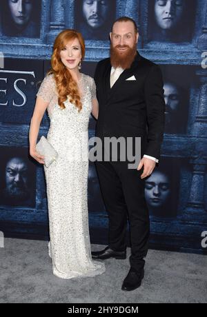 Kristofer Hivju and Gry Molv¦r attending HBO's 'Game of Thrones' season 6 premiere held at TCL Chinese Theatre in Los Angeles, USA. Stock Photo