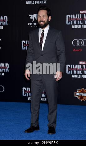 Paul Rudd attending 'Captain America Civil War' World Premiere held at the Dolby Theatre in Los Angeles, USA. Stock Photo