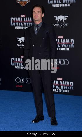 Sebastian Stan attending the 'Captain America Civil War' World Premiere held at the Dolby Theatre in Los Angeles, USA. Stock Photo