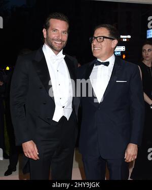 Bradley Cooper and David O. Russell attending the MET Gala 2016 costume Institute Benefit at The Met Celebrates opening of 'Manus x Machina: Fashion in an Age of Technology' Exhibition held at the Metropolitan Museum of Art in New York, USA. Stock Photo