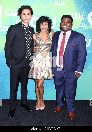 Jesse Rath, Sarayu Blue & Jonathan Langdon attending The CW Network's 2016 Upfront held at The London Hotel on May 19, 2016. Stock Photo