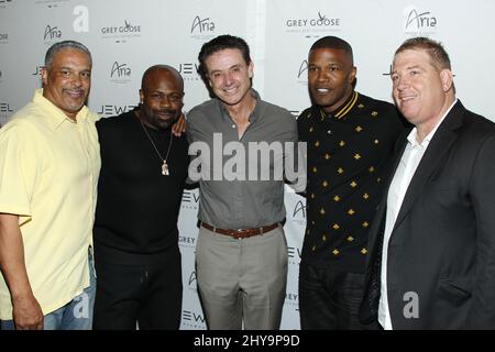 Marvin Menzies, Guest, Rick Pitino, Jamie Foxx, Guest attending the JEWEL Nightclub Opening Night at ARIA Resort & Casino Las Vegas, USA. Stock Photo