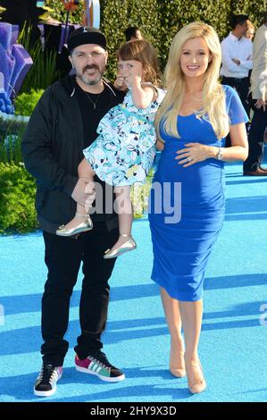 Holly Madison, Pasquale Rotella, Rainbow Aurora Rotella attending the Finding Dory World Premiere held at the El Capitan Theatre Stock Photo