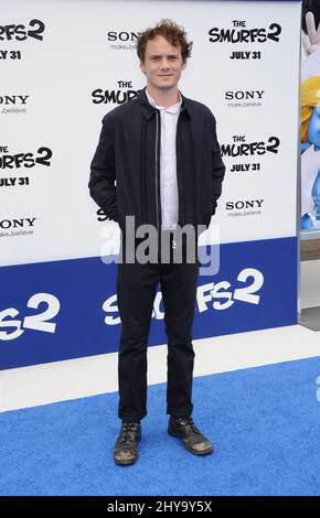 File Photo: July 28, 2013 Westwood, Ca. Anton Yelchin 'The Smurfs 2' Los Angeles Premiere at Village Theatre Stock Photo