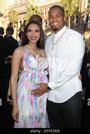 Marcus Cromartie attending the Los Angeles premiere of 'Lights Out' Stock Photo