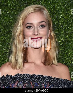 Caitlin FitzGerald arrives at the CBS, CW and Showtime TCA party at The