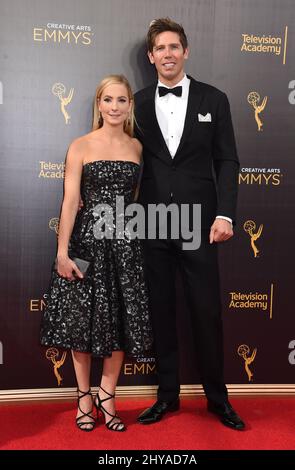 Joanne Froggatt and James Cannon attending the 2016 Creative Arts Emmy Awards held at the Microsoft Theatre L.A. LIVE Stock Photo