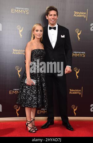 Joanne Froggatt and James Cannon attending the 2016 Creative Arts Emmy Awards held at the Microsoft Theatre L.A. LIVE Stock Photo