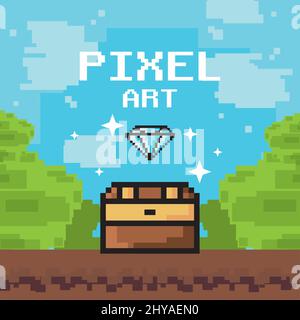 pixelated art cartel Stock Vector