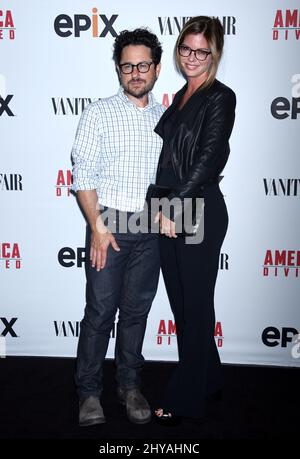 JJ Abrams and Katie McGrath attends the 'America Divided' Los Angeles Premiere held at the Hammer Museum Billy Wilder Theater Stock Photo