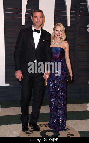 Naomi Watts and Liev Schreiber have announced their separation. February 28, 2016 Beverly Hills, Ca. Liev Schreiber and Naomi Watts 2016 Vanity Fair Oscar Party Hosted By Graydon Carter held at the Wallis Annenberg Center for the Performing Arts Stock Photo