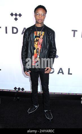 Levi Carter attends the Tidal X: 1015 benefit concert, hosted by Tidal and the Robin Hood Foundation, at the Barclays Center on Saturday, Oct. 15, 2016, in New York Stock Photo