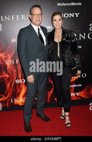 Tom Hanks and Rita Wilson attending a special screening of Inferno in Los Angeles Stock Photo