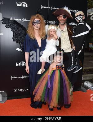 James Van Der Beek, Kimberly Brook, Joshua Van Der Beek, Olivia Van Der Beek and Annabel Leah Van Der Beek attends the GOOD+ Foundation's 1st Annual Halloween Bash is a spooktacular family festival held at Sunset Gower Studios. All funds raised will go to help Los Angeles families living in poverty. Stock Photo