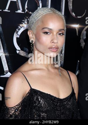 Zoe Kravitz attends the world premiere of 'Fantastic Beasts and Where To Find Them' at Alice Tully Hall on Thursday, Nov. 10, 2016, in New York. Stock Photo