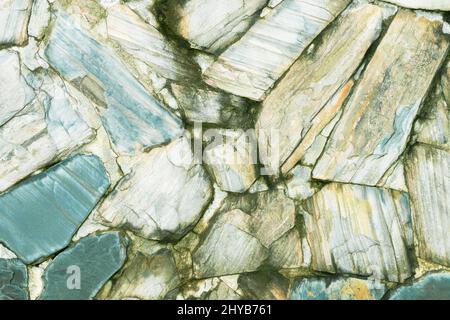 stone wall background modern style design decorative uneven cracked surface with cement Stock Photo