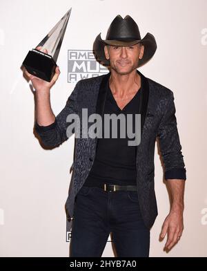 Tim McGraw in the press room during The 44th Annual American Music Awards held at the Microsoft Theatre in Los Angeles, USA Stock Photo