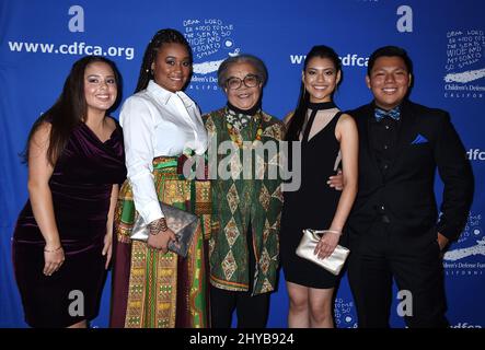 Destiny Novillo, Cierra Gunderson, Marian Wright Edelman, Alexandra Flores and Jose Aceves Children's Defense Fund-California's 26th Annual Beat The Odds Awards held at the Beverly Wilshire Hotel Stock Photo