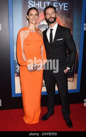 KaDee Strickland and Jason Behr attending the Hulu Original Series 'Shut Eye' Premiere held at the ArcLight Cinemas Hollywood Stock Photo