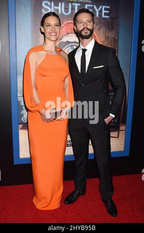 KaDee Strickland and Jason Behr attending the Hulu Original Series 'Shut Eye' Premiere held at the ArcLight Cinemas Hollywood Stock Photo