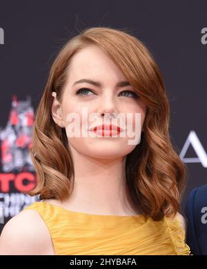 Emma Stone at her hand and footprint ceremony in Hollywood Stock Photo
