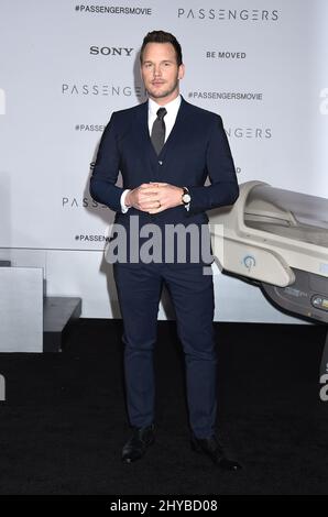 Chris Pratt attending the 'Passenger' World Premiere held at the Regency Village Theatre in Los Angeles, USA Stock Photo