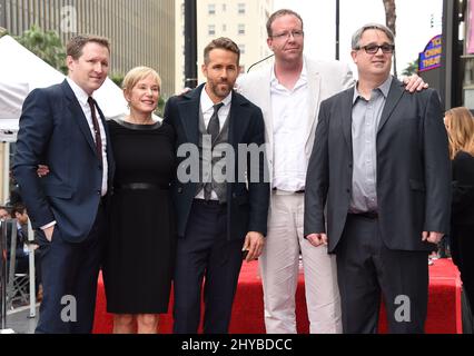 Ryan Reynolds, Tammy Reynolds, Jeff Reynolds, Patrick Reynolds a during Ryan Reynolds Hollywood Star Ceremony held at Hollywood and Highland in Los Angeles, USA. Stock Photo