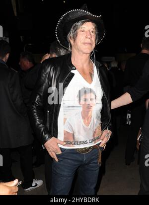 Mickey Rourke attending a screening of Through My Father's Eyes: The Ronda Rousey Story, in Los Angeles, California Stock Photo