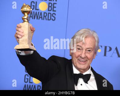 Paul Verhoeven in the press room at the 74th Annual Golden Globe Awards in Los Angeles Stock Photo