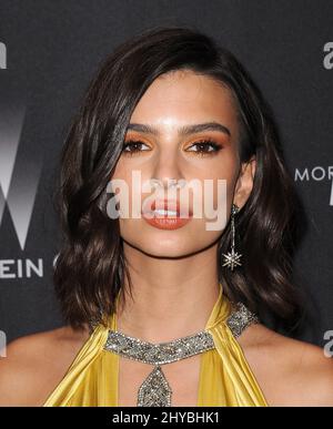 Emily Ratajkowski attending the The Weinstein Company & Netflix 2017 Golden Globes After Party Stock Photo