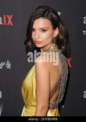 Emily Ratajkowski attending the The Weinstein Company & Netflix 2017 Golden Globes After Party Stock Photo