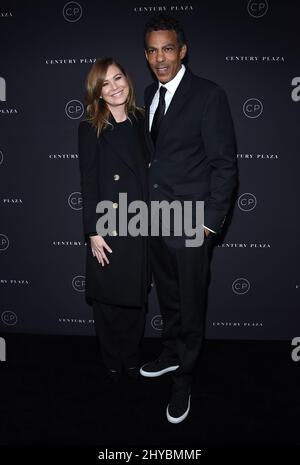 Ellen Pompeo and Chris Ivery arriving for the Century Plaza Unveiling held at the Century Plaza Hotel, 19th January 2017 Stock Photo