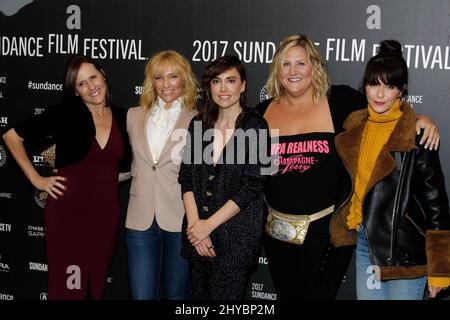 Molly Shannon, Toni Collette, Alethea Jones, Bridget Everett, Ka attends the 'Fun Mom Dinners' premiere at Sundance Film Festival 2017 held at the Eccles Theatre Stock Photo