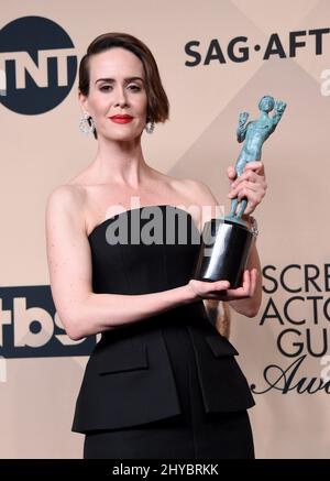 Sarah Paulson attending the press room of the 23rd Annual Screen Actors Guild Awards held at the Shrine Auditorium in Los Angeles, California Stock Photo