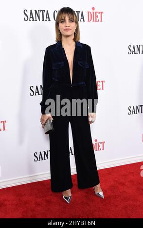 Natalie Morales arriving to the Netflix's Premiere of 'Santa Clarita Diet' held at the Cinerama Dome at The ArcLight in Los Angeles, USA Stock Photo