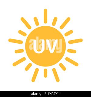 UV radiation icon vector solar ultraviolet light symbol for graphic design, logo, website, social media, mobile app, UI illustration. Stock Vector