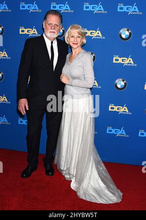 Taylor Hackford and Helen Mirren arriving for the 69th Annual Directors Guild of America Awards held at the Beverly Hilton Hotel, Beverly Hills, Los Angeles, February 4th 2017 Stock Photo