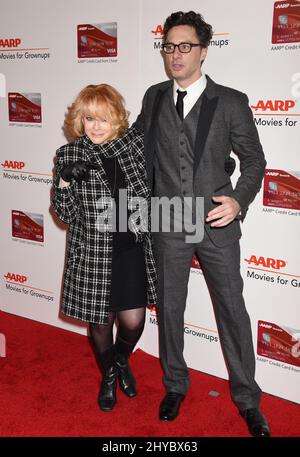 Ann-Margret and Zach Braff attending the 16th Annual Movies For Grownups Awards held at Beverly Wilshire Hotel in Los Angeles, USA Stock Photo