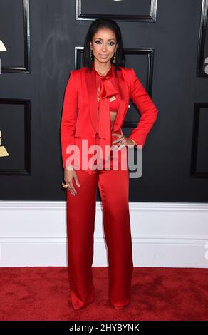 Mya attending the 59th Annual Grammy Awards in Los Angeles Stock Photo